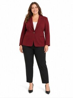 Reitmans Wine Red Tailored Blazer Jacket Women’s Plus Size 18 Office Career
